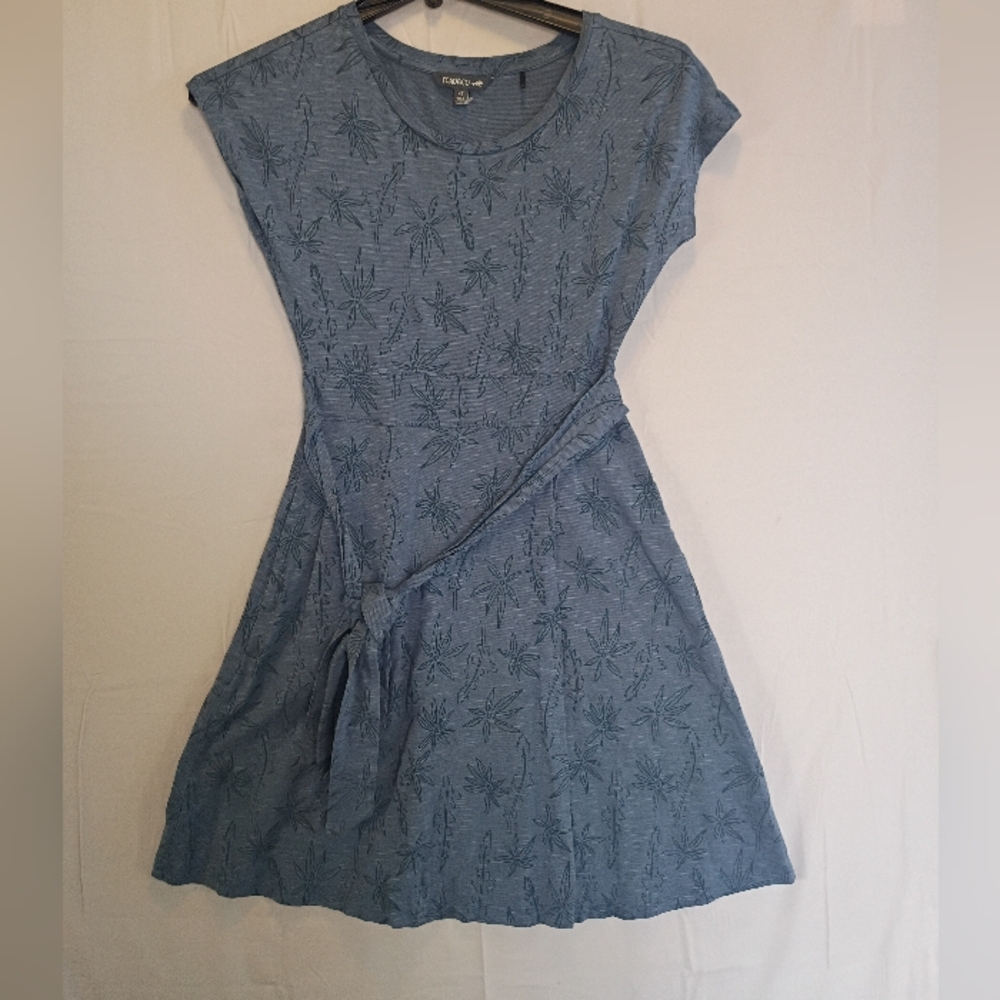 Women Toad & Co Wrap Short Sleeve Blue Floral Belt Dress Xs
